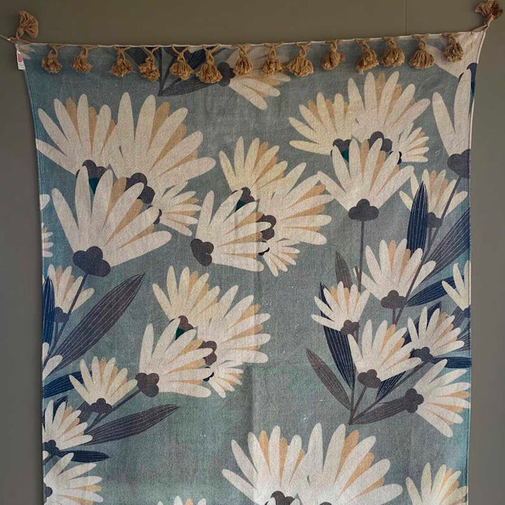 Motif floral - Bleu pâle