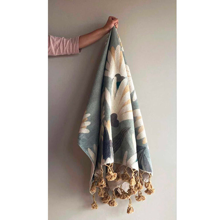 Motif floral - Bleu pâle