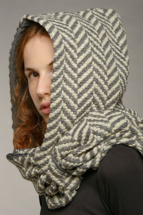 Tricot Hooded Scarf