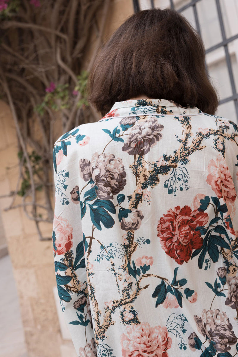 White Floral Kimono