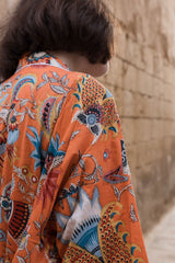 Kimono floral orange