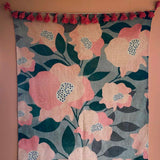 Rug - Floral Pattern Pink & Blue