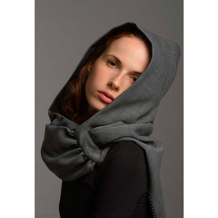 Herringbone Hooded Scarf