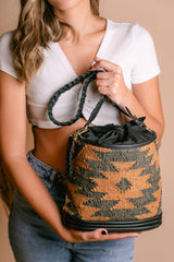 Sac seau Boho India foncé